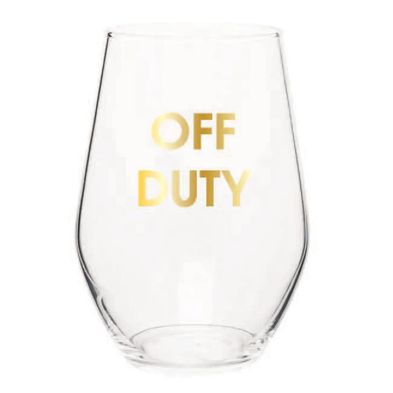 Off Duty Wine Glass