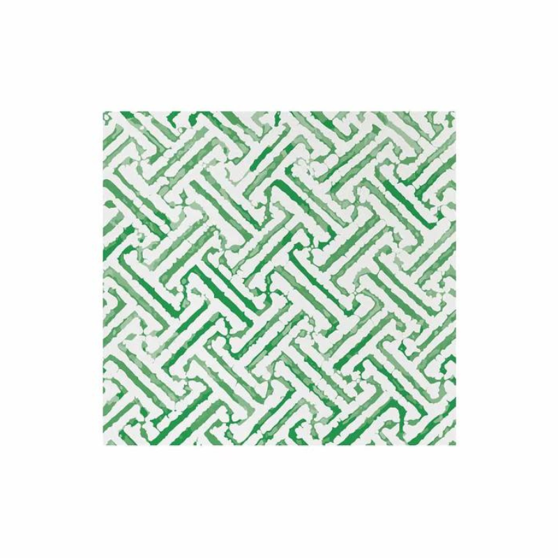 Greek Key Green Cocktail Napkins-Becket Hitch