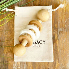 Load image into Gallery viewer, Silicone &amp; Wood Rattle Pearl White
