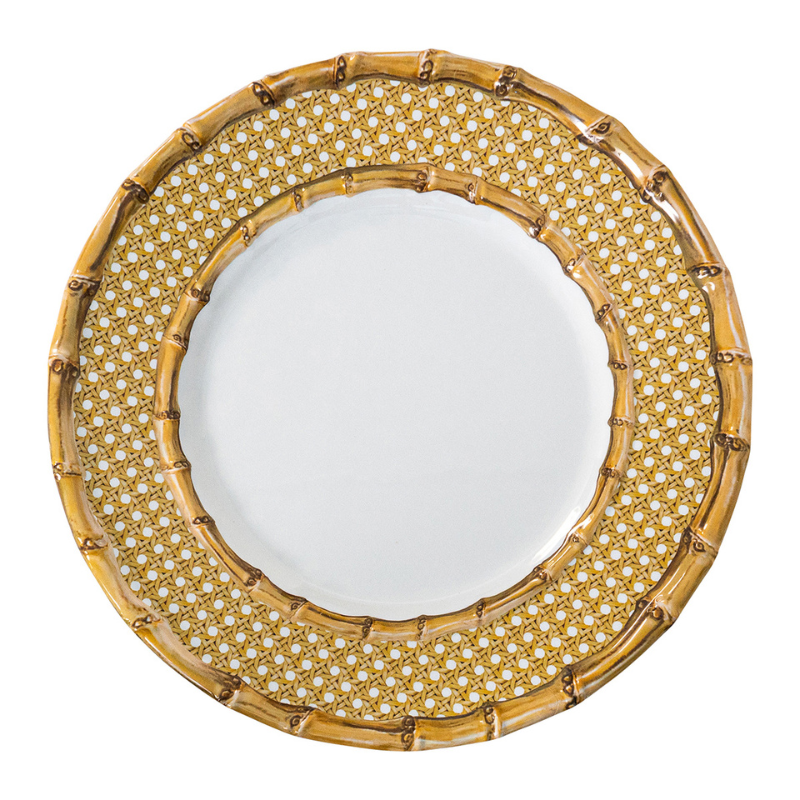 Bamboo Caning Melamine Dinner Plate - Becket Hitch