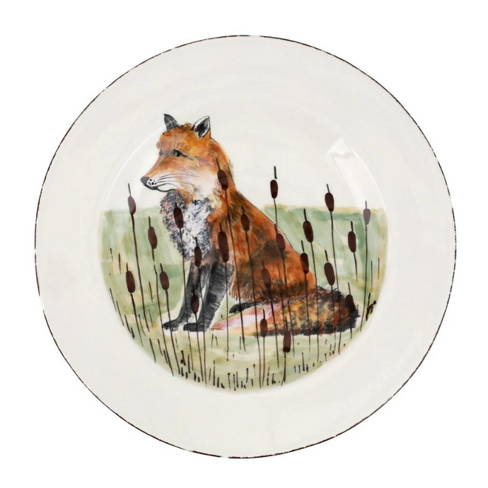 Wildlife Fox Rimmed Round Platter-Becket Hitch