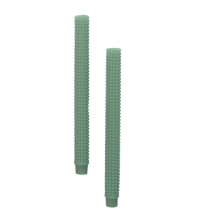 Mint Hobnail Taper Candles - becket hitch