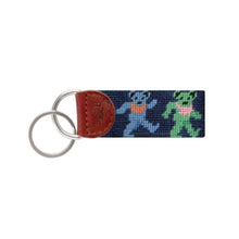 Load image into Gallery viewer, Dancing Bears Needlepoint Key Fob
