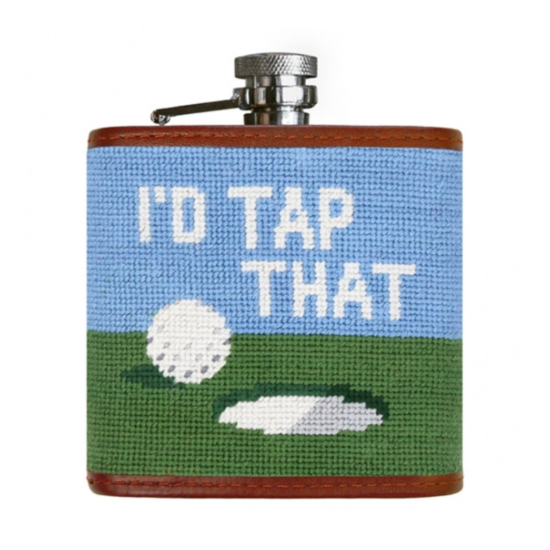 I'd Tap That Needlepoint Flask