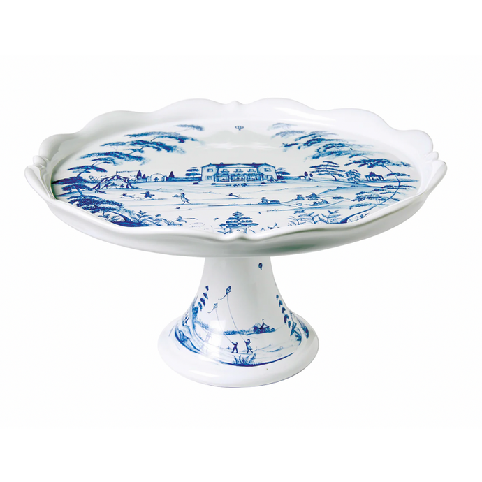Country Estate Cake Stand - Delft Blue - becket Hitch