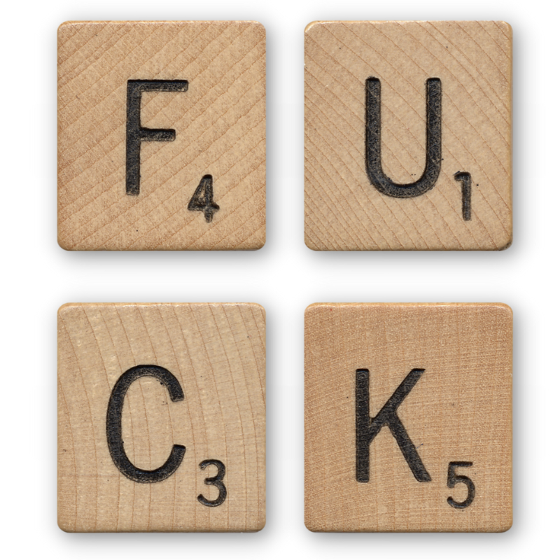 Fuck Scrabble Tiles Coasters Set