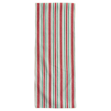 Load image into Gallery viewer, Red, White, &amp; Green Striped Table Runner
