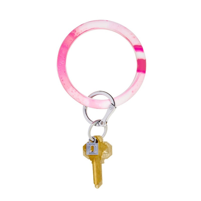 Tickled Pink Marble Silicone Key Ring - Becket Hitch