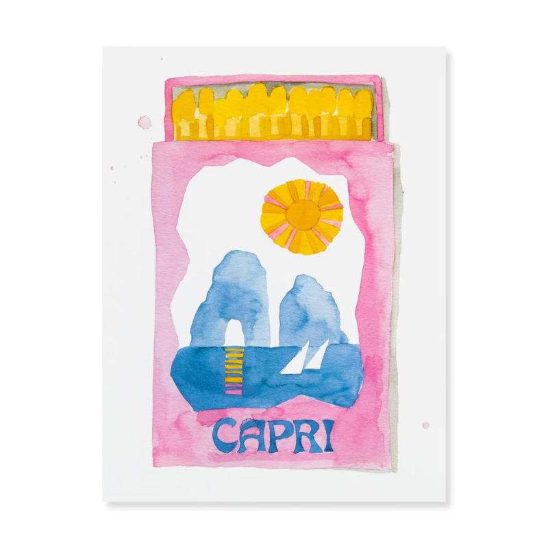 Capri Matchbook Watercolor Print