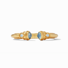 Load image into Gallery viewer, Cannes Demi Hinge Cuff in Iridescent Chalcedony Blue
