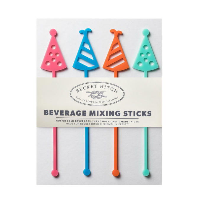 Party Hats Drink Stirrers - Becket HItch