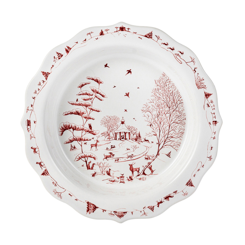 Country Estate Winter Frolic Ruby Pie Dish - becket hitch
