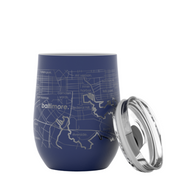 Baltimore Map Cocktail Glass