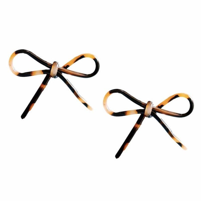 Classic Tortoise Bow Earrings-Becket Hitch