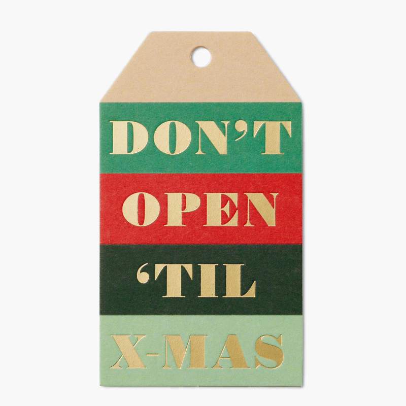 Don't Open til X-Mas Gift Tags - becket hitch