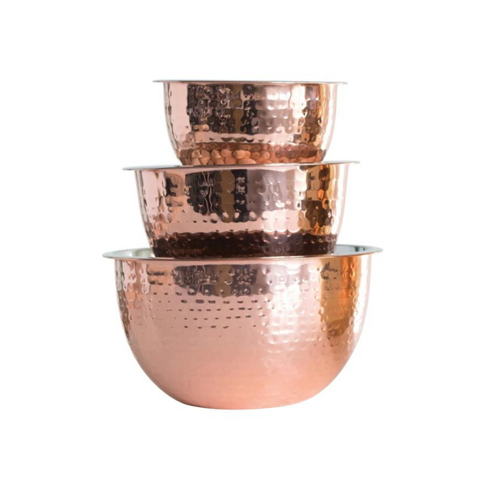 Hammered Copper Mixing Bowls-Becket Hitch