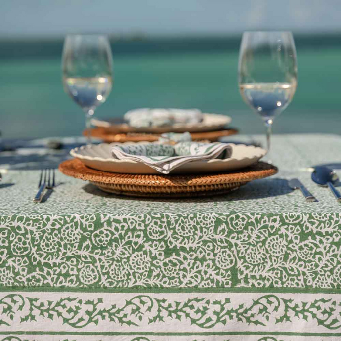 Tapestry Green Tablecloth-Becket Hitch