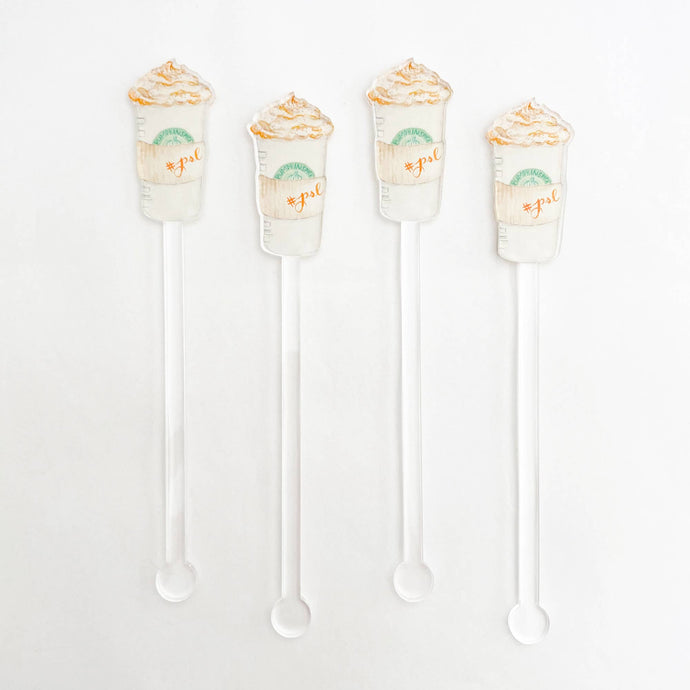 Pumpkin Spice Latte Acrylic Stir Sticks- Becket Hitch