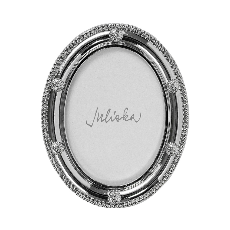 Berry and Thread Silver Oval Frame Ornament