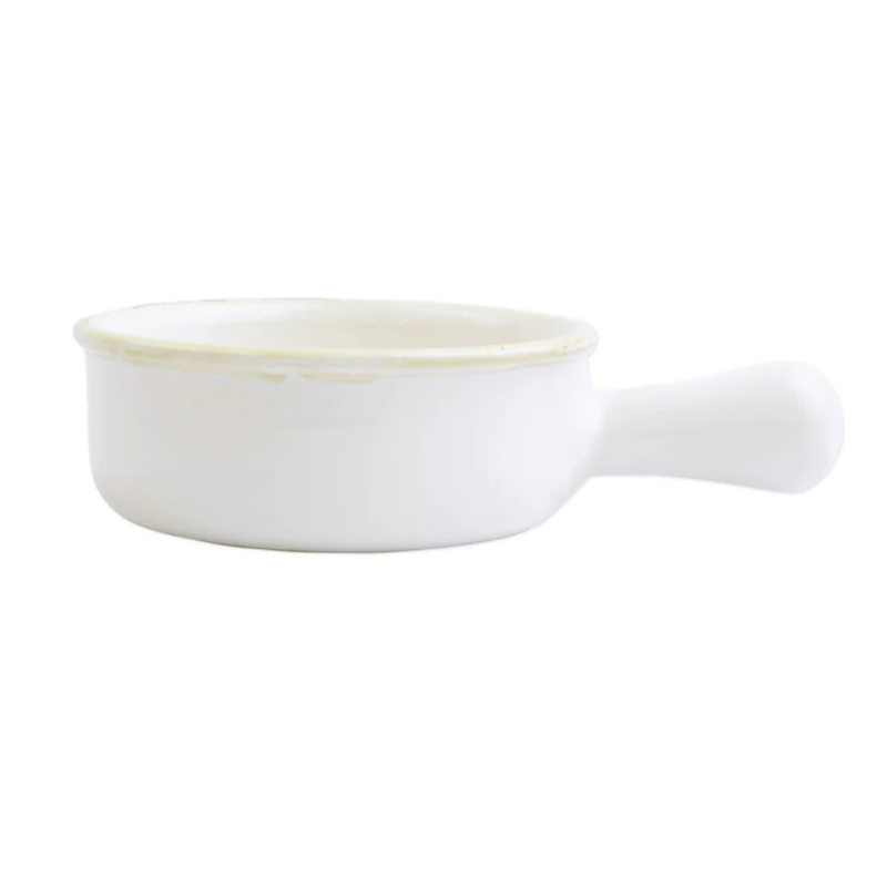 Italian Bakers White Small Round Baker with Large Handle