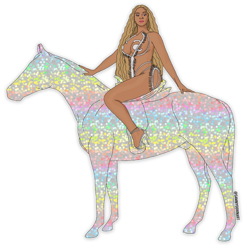 Beyoncé Renaissance Glitter Horse Sticker