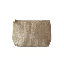 Load image into Gallery viewer, Metallic Gold Straw Clutch
