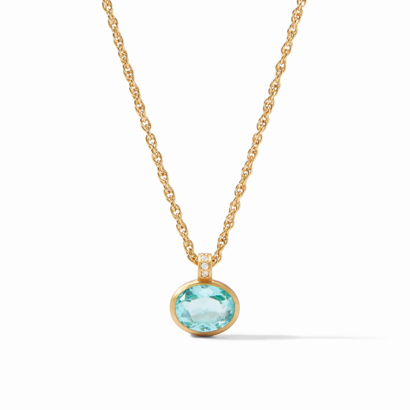 Antonia Solitaire Necklace in Bahamian Blue